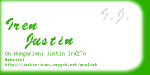 iren justin business card